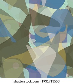 Abstract watercolor seamless vector pattern. Random transparent wavy shapes create artistic pain texture. Pastel multicolored background with organic natural earthy colors. Universal wallpaper.