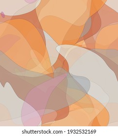 Abstract watercolor seamless vector pattern. Random transparent wavy shapes create artistic pain texture. Pastel multicolored background with organic natural earthy colors. Universal wallpaper.