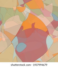 Abstrakte Aquarellfarbe nahtlose Vektormuster. Random durchsichtige Formen schaffen künstlerisches Muster. Pastellfarbener Hintergrund mit natürlichen biologischen Erdfarben. Universeller Bildschirmhintergrund.