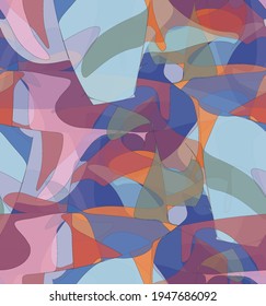 Abstract watercolor seamless vector pattern. Random transparent wavy shapes create artistic pain texture. Pastel multicolored background with organic natural earthy colors. Universal wallpaper.