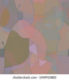 Abstract watercolor seamless vector pattern. Random transparent wavy shapes create artistic pain texture. Pastel multicolored background with organic natural earthy colors. Universal wallpaper.