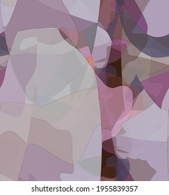 Abstract watercolor seamless vector pattern. Random transparent wavy shapes create artistic pain texture. Pastel multicolored background with organic natural earthy colors. Universal wallpaper.