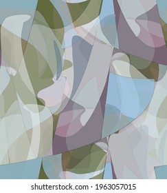 Abstracto acuarela patrón vectorial sin costura. Las formas onduladas transparentes aleatorias crean textura de dolor artístico. Fondo multicolor pastel con colores orgánicos naturales de tierra. Papel de pared universal.