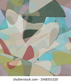 Abstract watercolor seamless vector pattern. Random transparent wavy shapes create artistic pain texture. Pastel multicolored background with organic natural earthy colors. Universal wallpaper.