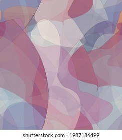 Abstract watercolor seamless vector pattern. Random transparent wavy shapes create artistic pain texture. Pastel multicolored background with organic natural earthy colors. Universal wallpaper.