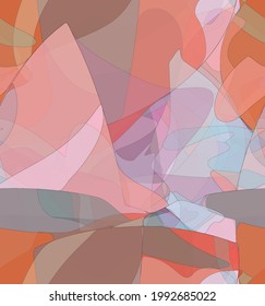 Abstract watercolor seamless vector pattern. Random transparent wavy shapes create artistic pain texture. Pastel multicolored background with organic natural earthy colors. Universal wallpaper.