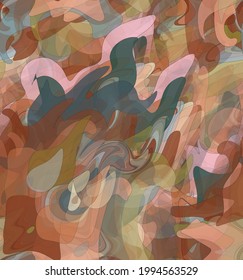 Abstract watercolor seamless vector pattern. Random transparent wavy shapes create artistic pain texture. Pastel multicolored background with organic natural earthy colors. Universal wallpaper.