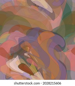 Abstract watercolor seamless vector pattern. Random transparent wavy shapes create artistic pain texture. Pastel multicolored background with organic natural earthy colors. Universal wallpaper.