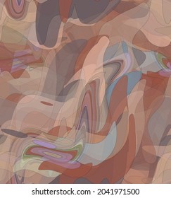 Abstracto acuarela patrón vectorial sin costura. Las formas onduladas transparentes aleatorias crean textura de dolor artístico. Fondo multicolor pastel con colores orgánicos naturales de tierra. Papel de pared universal.
