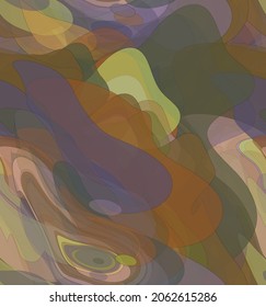 Abstracto acuarela patrón vectorial sin costura. Las formas onduladas transparentes aleatorias crean textura de dolor artístico. Fondo multicolor pastel con colores orgánicos naturales de tierra. Papel de pared universal.
