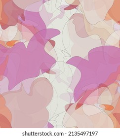 Abstract watercolor seamless vector pattern. Random transparent wavy shapes create artistic pain texture. Pastel multicolored background with organic natural earthy colors. Universal wallpaper.