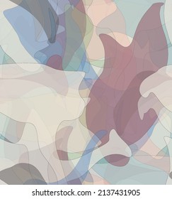 Abstract watercolor seamless vector pattern. Random transparent wavy shapes create artistic pain texture. Pastel multicolored background with organic natural earthy colors. Universal wallpaper.