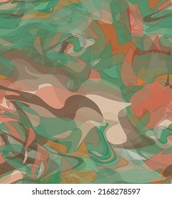 Abstrakte Aquarellfarbe nahtlose Vektormuster. Random durchsichtige Formen erzeugen künstlerische Schmerzgefühle. Pastellfarbener Hintergrund mit natürlichen biologischen Erdfarben. Universeller Bildschirmhintergrund.