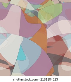 Abstrakte Aquarellfarbe nahtlose Vektormuster. Random durchsichtige Formen erzeugen künstlerische Schmerzgefühle. Pastellfarbener Hintergrund mit natürlichen biologischen Erdfarben. Universeller Bildschirmhintergrund.
