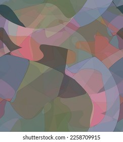 Abstract watercolor seamless vector pattern. Random transparent wavy shapes create artistic pain texture. Pastel multicolored background with organic natural earthy colors. Universal wallpaper.