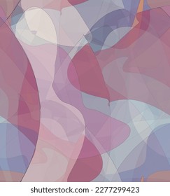 Abstract watercolor seamless vector pattern. Random transparent wavy shapes create artistic pain texture. Pastel multicolored background with organic natural earthy colors. Universal wallpaper.