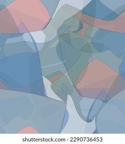 Abstract watercolor seamless vector pattern. Random transparent wavy shapes create artistic pain texture. Pastel multicolored background with organic natural earthy colors. Universal wallpaper.