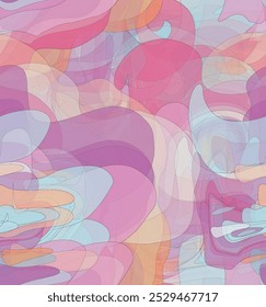 Abstractas patrón de Vector sin costuras de acuarela. Las Formas onduladas transparentes al azar crean una textura artística del dolor. Fondo multicolor pastel con colores naturales orgánicos terrosos. Fondo de pantalla universal.