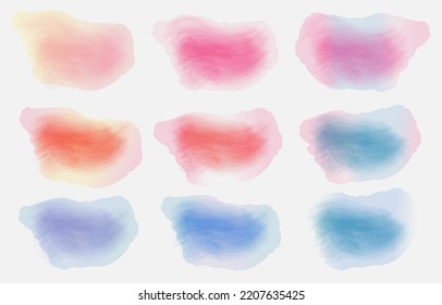 Abstract watercolor set background. watercolor splash Grunge texture for paper, cards, wallpaper, drawing banners, and flyers design. vector illustration.