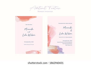 Abstract Watercolor Set Wedding Invitation and Save The Date