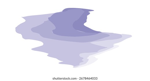 Eine abstrakte Aquarellform, die geschichtete violette Farbtöne mit weichen, unscharfen Kanten aufweist und so einen strukturierten Effekt erzeugt.