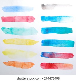 Abstract Watercolor Shapes Set for Background.  Vector Illustration of Abstract Watercolor Background