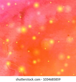 Abstract watercolor shiny glow background. Watercolor texture for design. Vector illustration