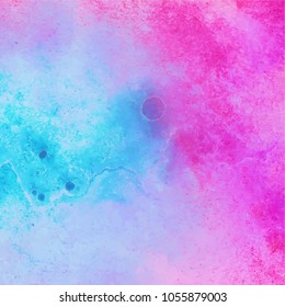 Abstract watercolor shiny glow galaxy background. Watercolor texture for design. Vector illustration