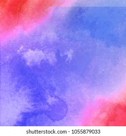 Abstract watercolor shiny glow galaxy background. Watercolor texture for design. Vector illustration