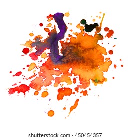 Abstract watercolor smear with drop multicolor. Design background for banner and flyers