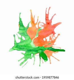 Abstract watercolor splash background. Template for banner, poster, packaging, postcard, web design. Hand Drawn vector illustration.