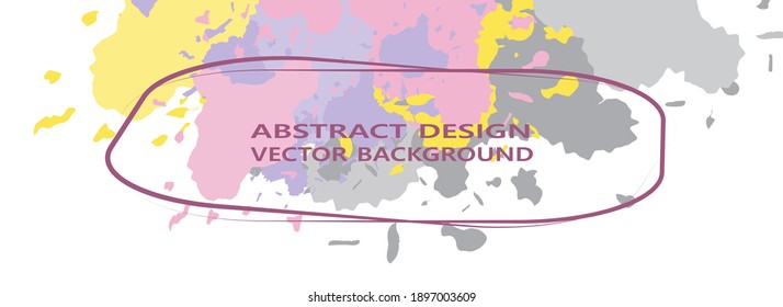 Abstract Watercolor Splash Background. Ultimate Gray and Illuminating trend color palette 2021. Vector illustration for flyers, posters, presentations, invitations