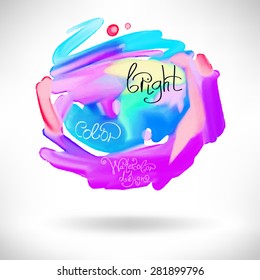 abstract watercolor splash design element, handmade vector illustration