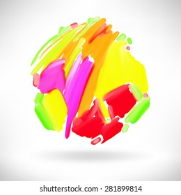 abstract watercolor splash design element, handmade vector illustration