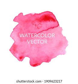 Abstract watercolor splash. Watercolor drop vector pink