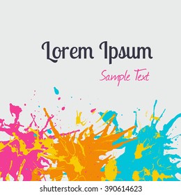 Abstract watercolor splash. Watercolor drop.Save date card template. Vector illustration