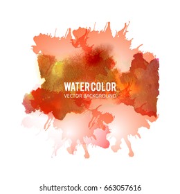 Abstract watercolor splash. Multi-color Watercolor drop on white background.