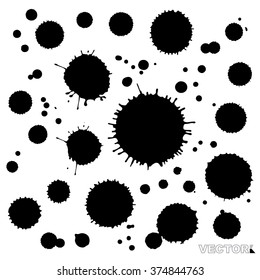 Abstract watercolor splashes and dots 