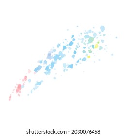 Resumen de salpicaduras y gotas de acuarela. Plantas de pintura de acuarela dibujadas a mano. Elemento de diseño de vectores aislado en el fondo blanco.