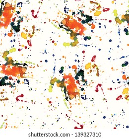 Abstract watercolor splashes vector pattern design