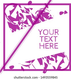 Abstract watercolor splatter curls in bright purple