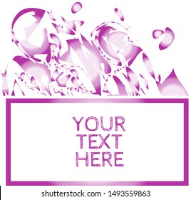 Abstract watercolor splatter curls in bright purple