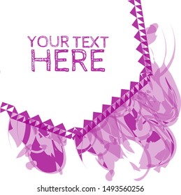 Abstract watercolor splatter curls in bright purple