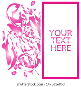 Abstract watercolor splatter curls in Fuchsia Pink