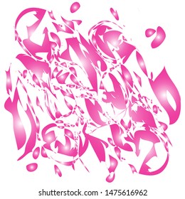 Abstract watercolor splatter curls in Fuchsia Pink