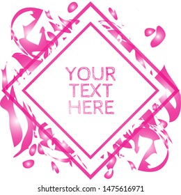 Abstract watercolor splatter curls in Fuchsia Pink