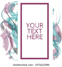 abstract watercolor splatter curls in purple and turquoise