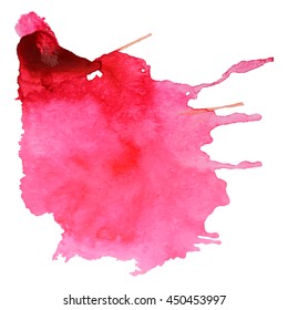 Abstract watercolor stain with drop gentle pink color. Design background for banner and flyers