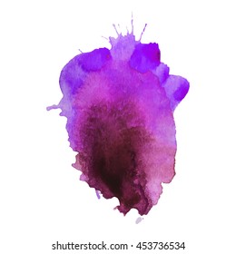 Abstract watercolor stain  violet purple color. Design background for banner and flyers