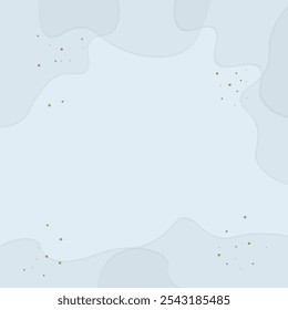 Abstract Watercolor Style Blue Pastel Waves Golden Dots Stars Vector Wallpaper Background Design